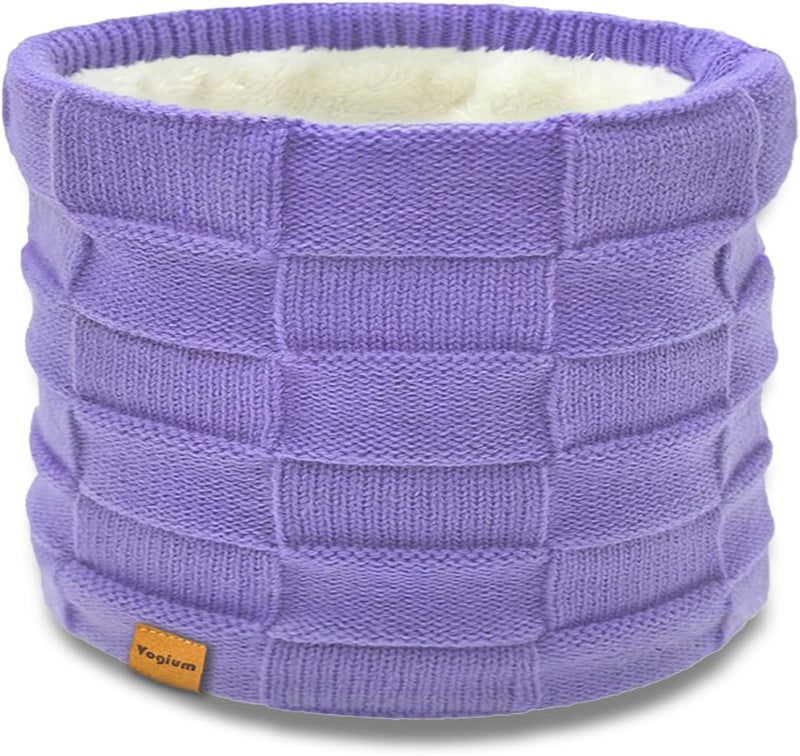 Vogium Kids Double-layer Knit Neck Warmer Gaiter | Thermal Fleece Face Cover for 6-14 Year Olds Boys Girls | Ski, Play - Image 1